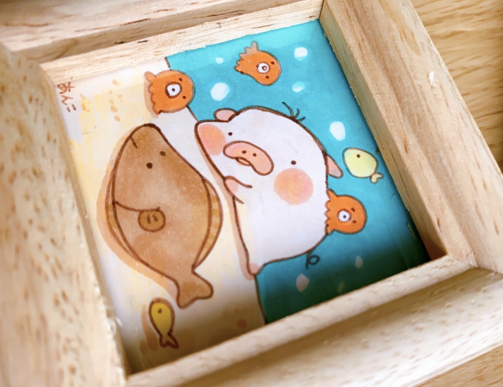 ミニ原画 海のお友だちシリーズ カレイさん