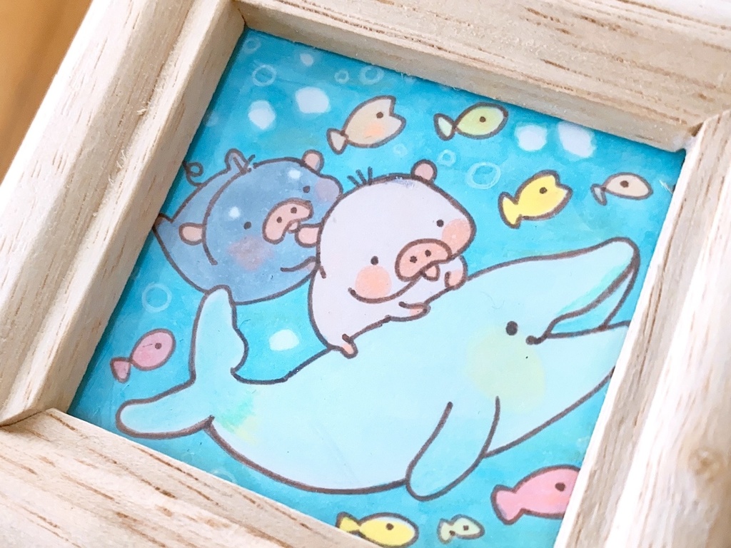 ミニ原画 海のお友だちシリーズ イルカさん