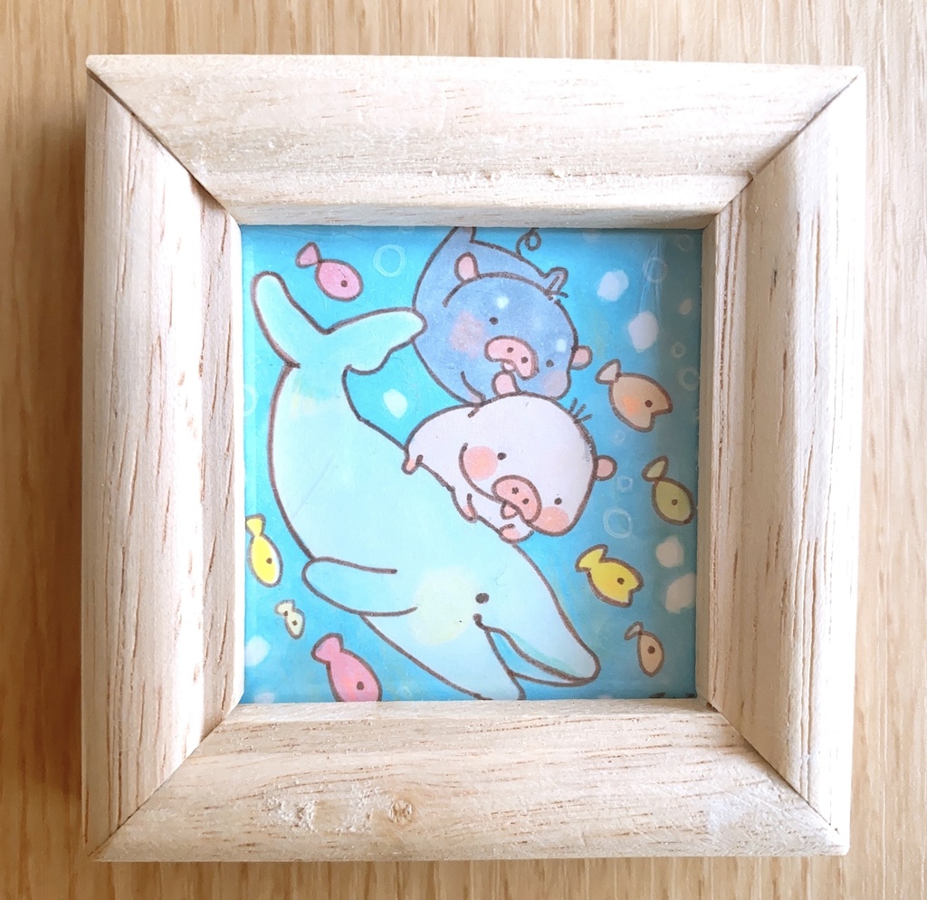 ミニ原画 海のお友だちシリーズ イルカさん