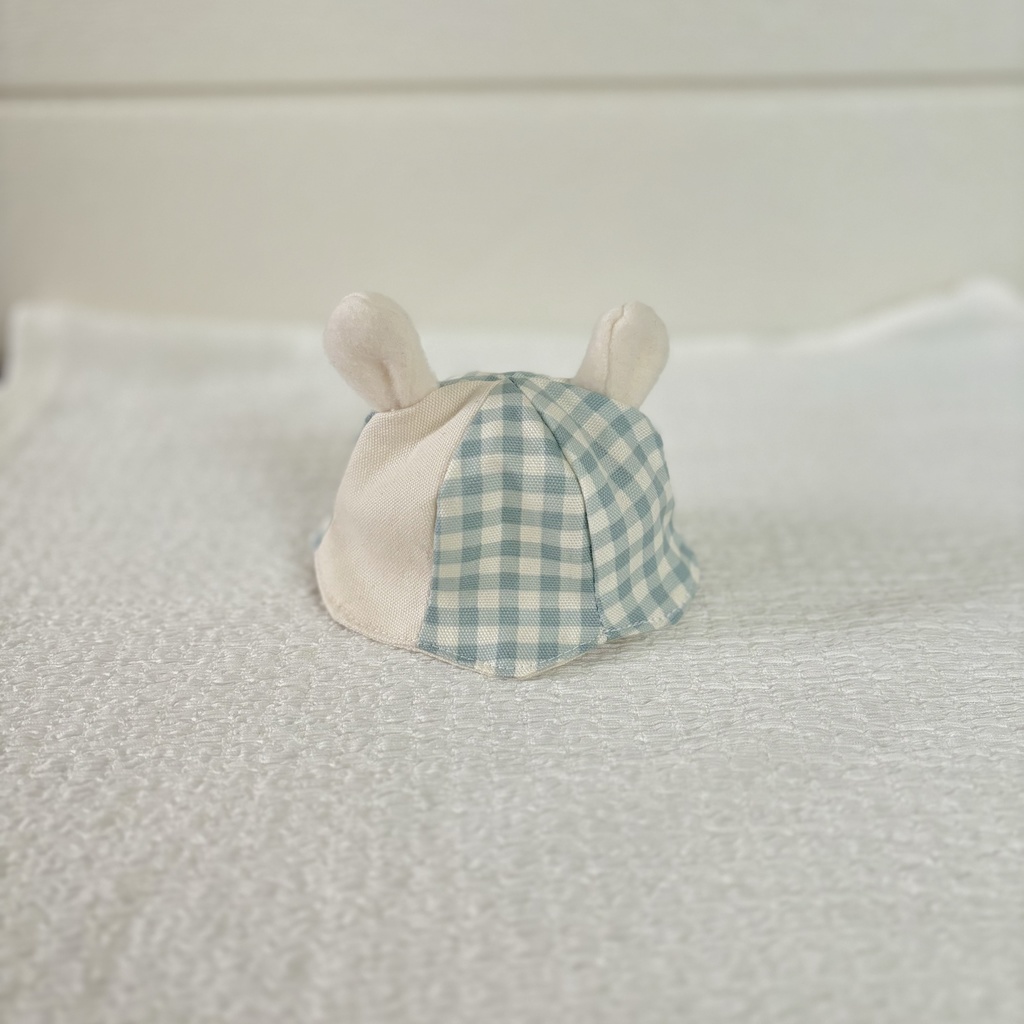 チェックうさみみハット ちびぐるみサイズ