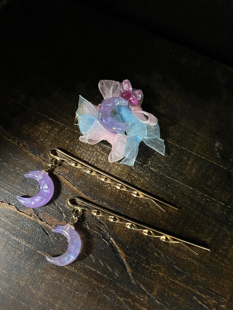 東方Project パチュリー・ノーレッジ ふわふわリボンのヘアピン