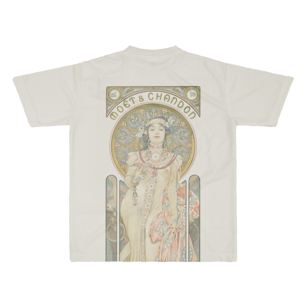 ミュシャ - モエ・エ・シャンドン - アートTシャツ