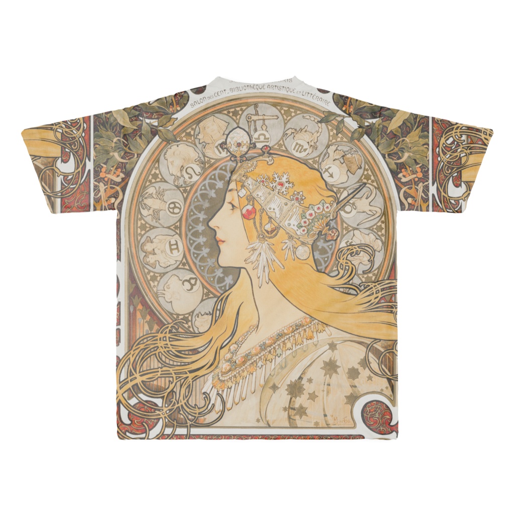 ミュシャ - 黄道十二宮 - アートTシャツ