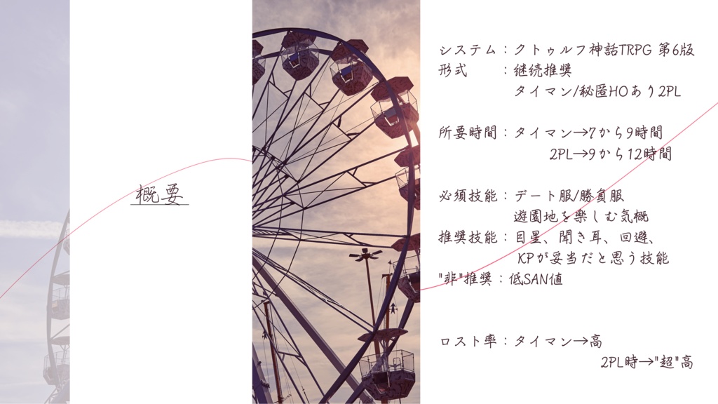 【CoCシナリオ】カーテンコールは夜明けまで