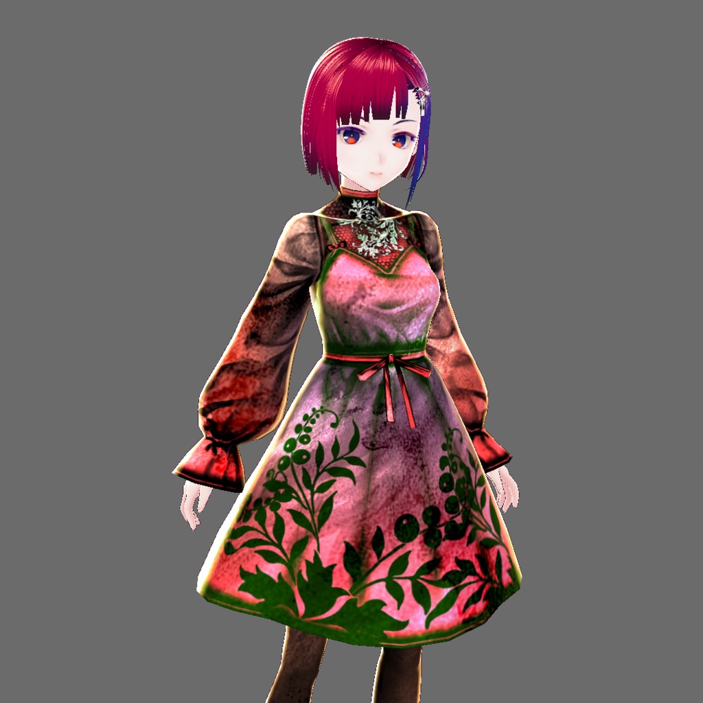 ¥0~👗 #VRoid Darkness Dress(x36 Color) & ❝How-to Changing Texture Color❞