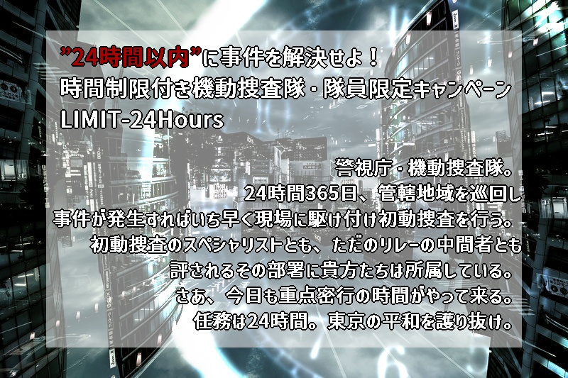 【CoC6th】Limit-24Hs【刑事バディ×制限】