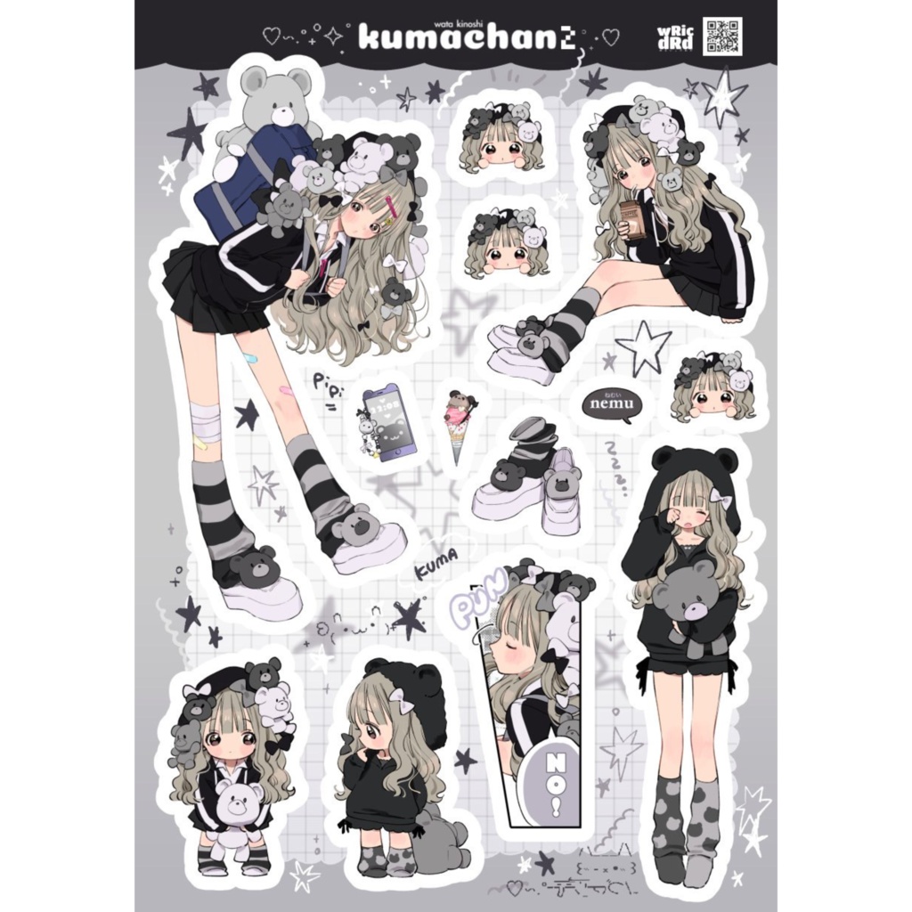 ⋆⸜ɴᴇᴡ⸝⋆ハーフカットシール(くまちゃん2🧸)