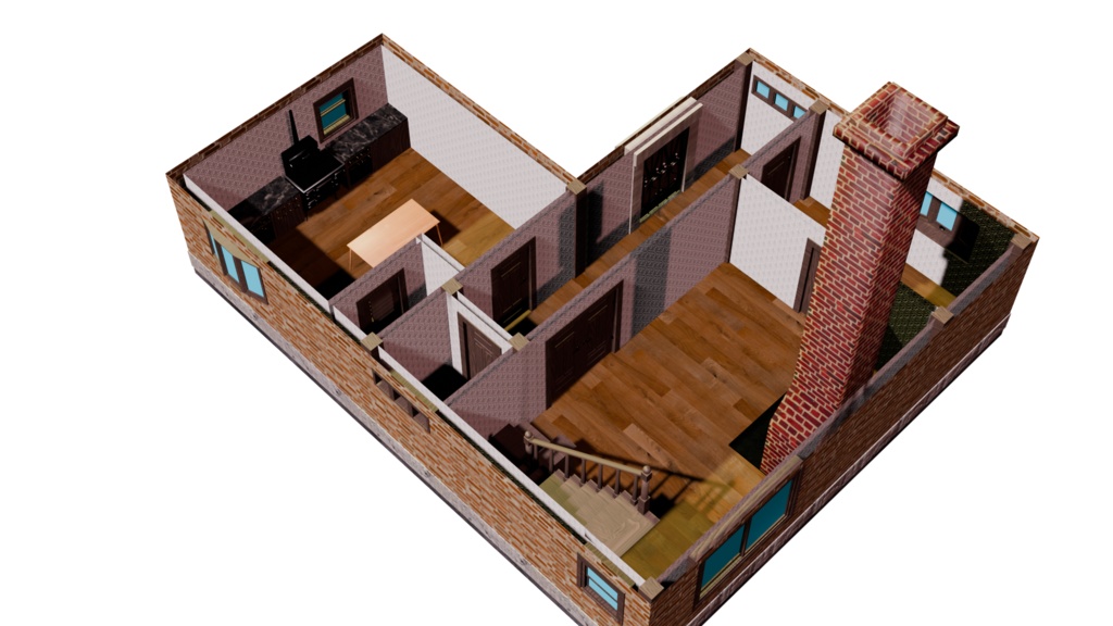 【Blender】家(三回改築後)/4th House(MF2/MR2)