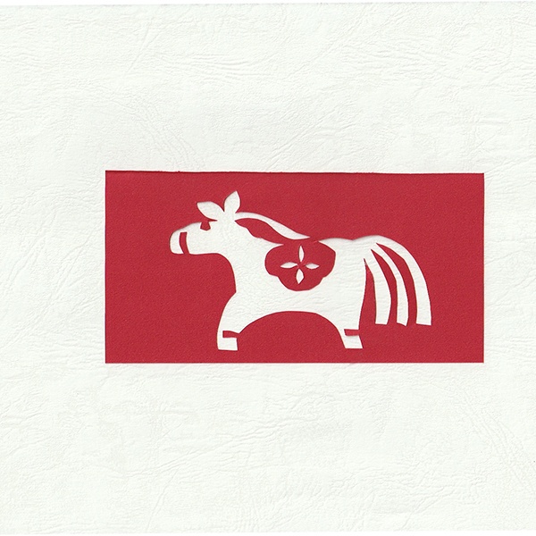 切り紙型紙｜雪ウサギ （白馬）