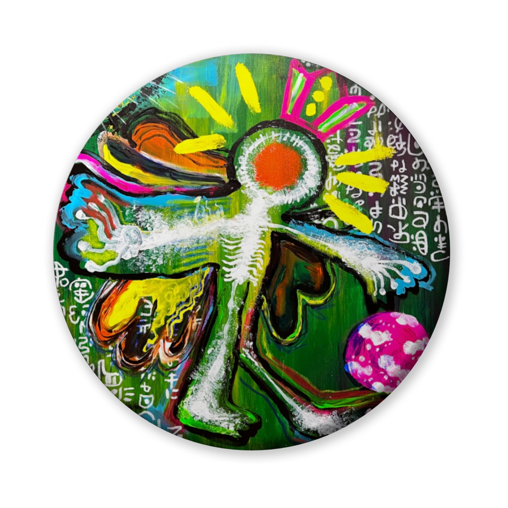 パリ展示作品「ROLL THE EARTH」缶バッジ