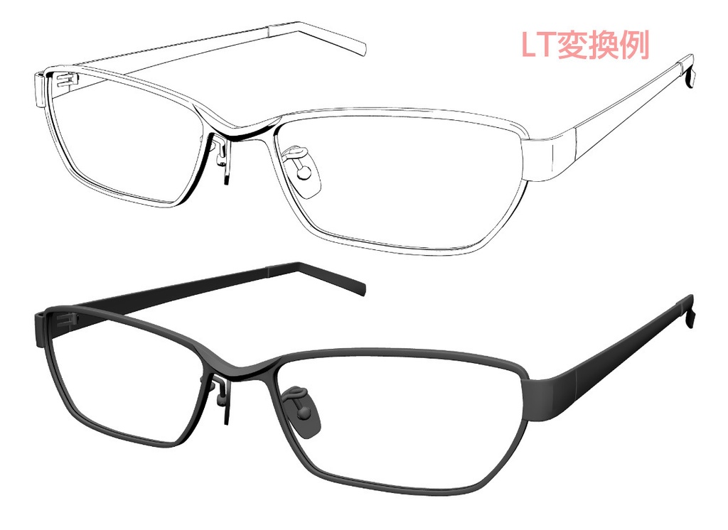 クリスタ向け眼鏡 スクエアタイプ メンズ 01 Lens Booth