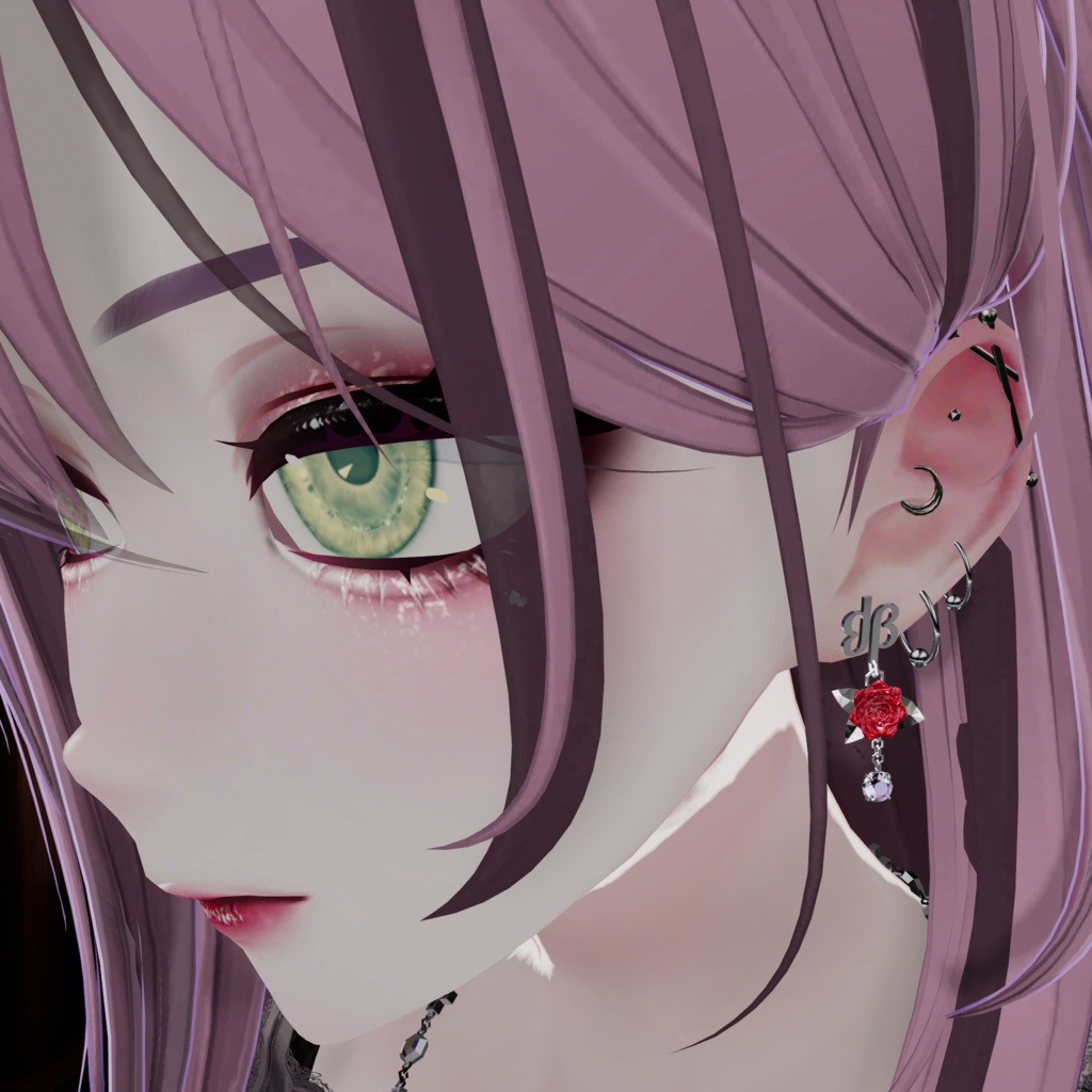 【VRC想定】Rose earring