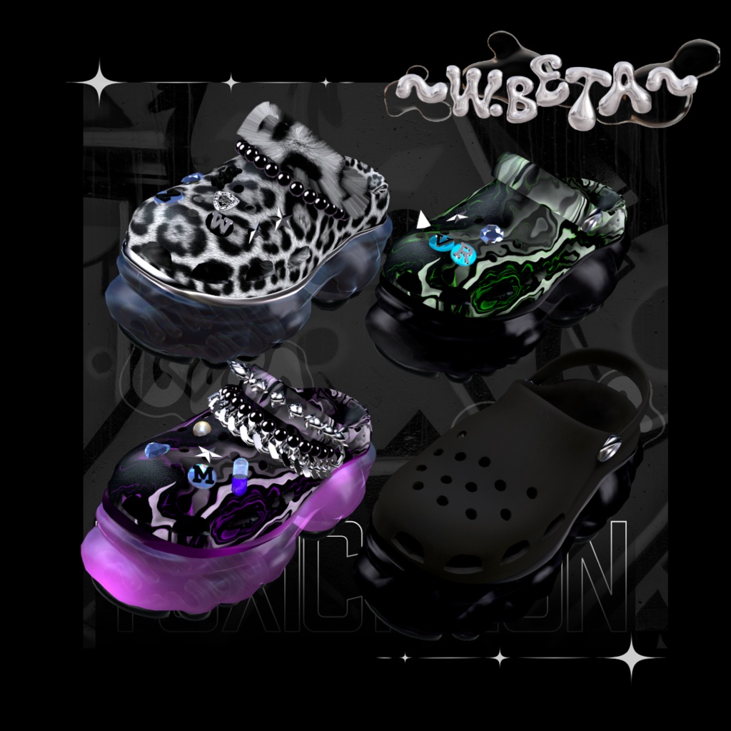 【15アバター対応】Toxic Neon Clogs