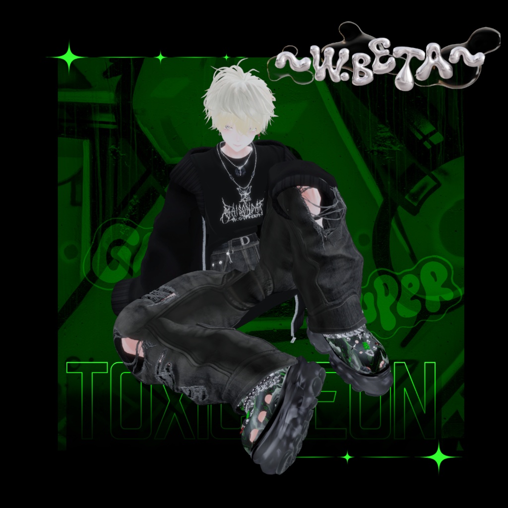 【15アバター対応】Toxic Neon Clogs