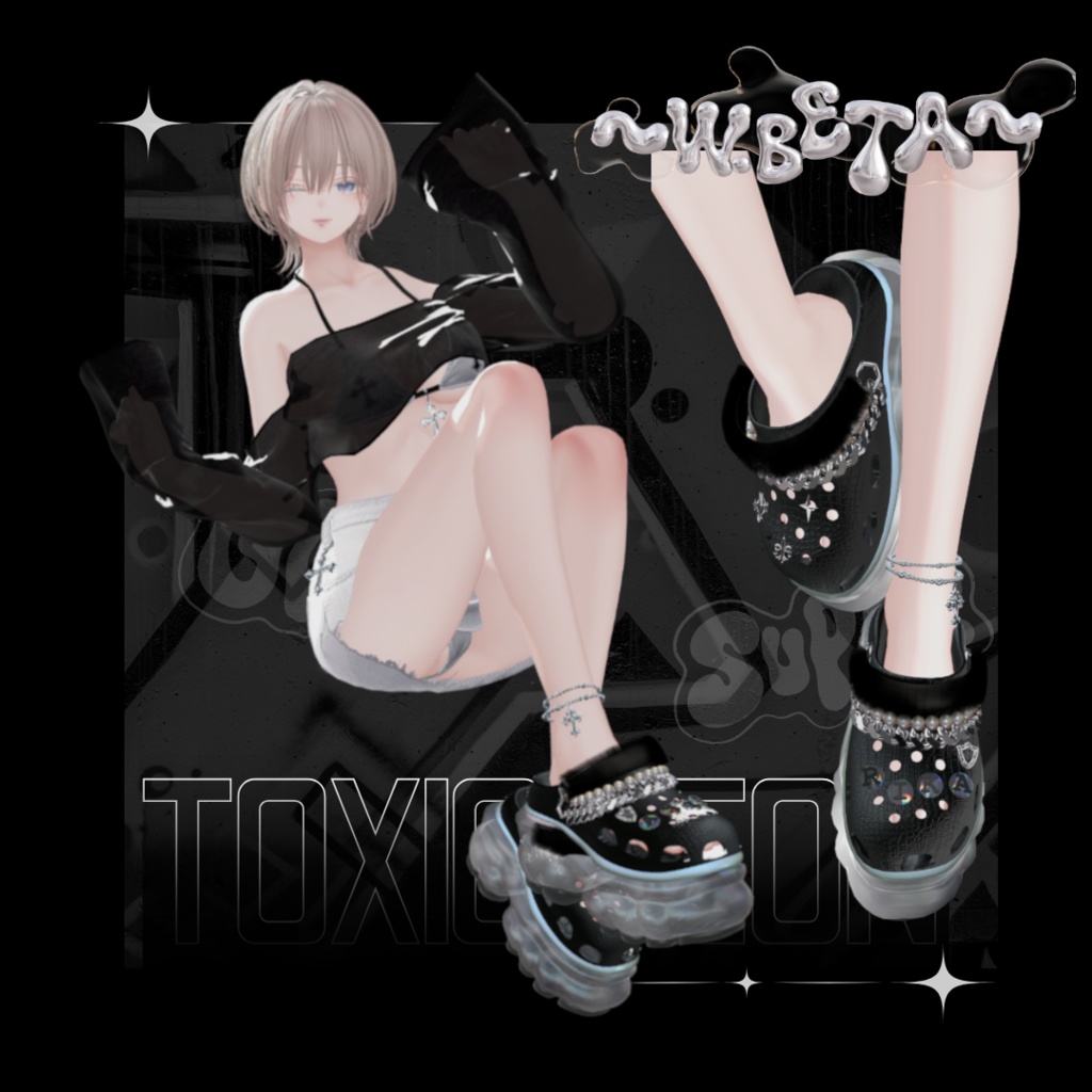 【15アバター対応】Toxic Neon Clogs
