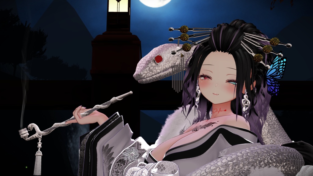 【3Dヘアモデル+髪飾り】KAGUYA -輝夜- 9アバター対応