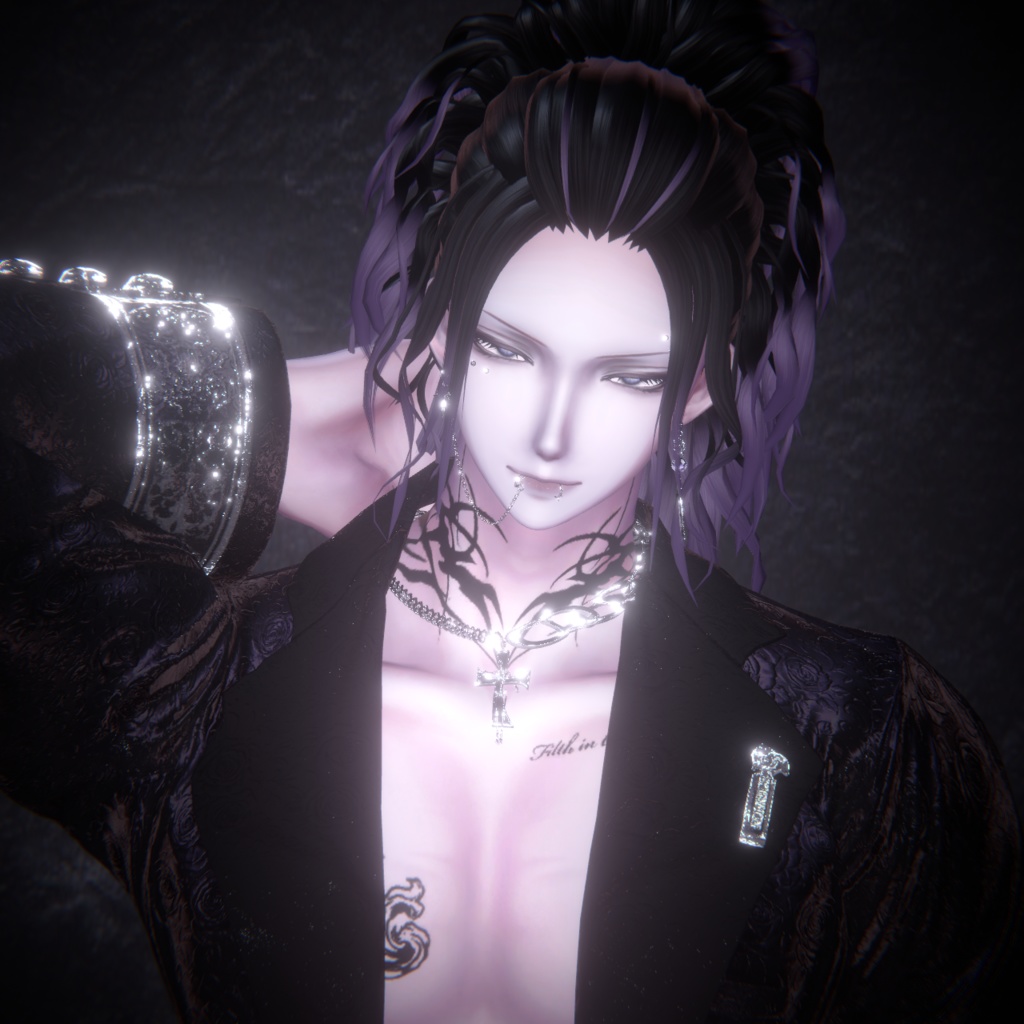 【3Dヘアモデル+髪飾り】KAGUYA -輝夜- 9アバター対応