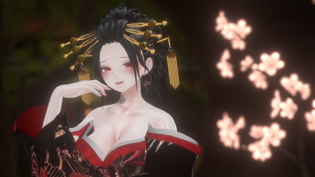 【3Dヘアモデル+髪飾り】KAGUYA -輝夜- 9アバター対応