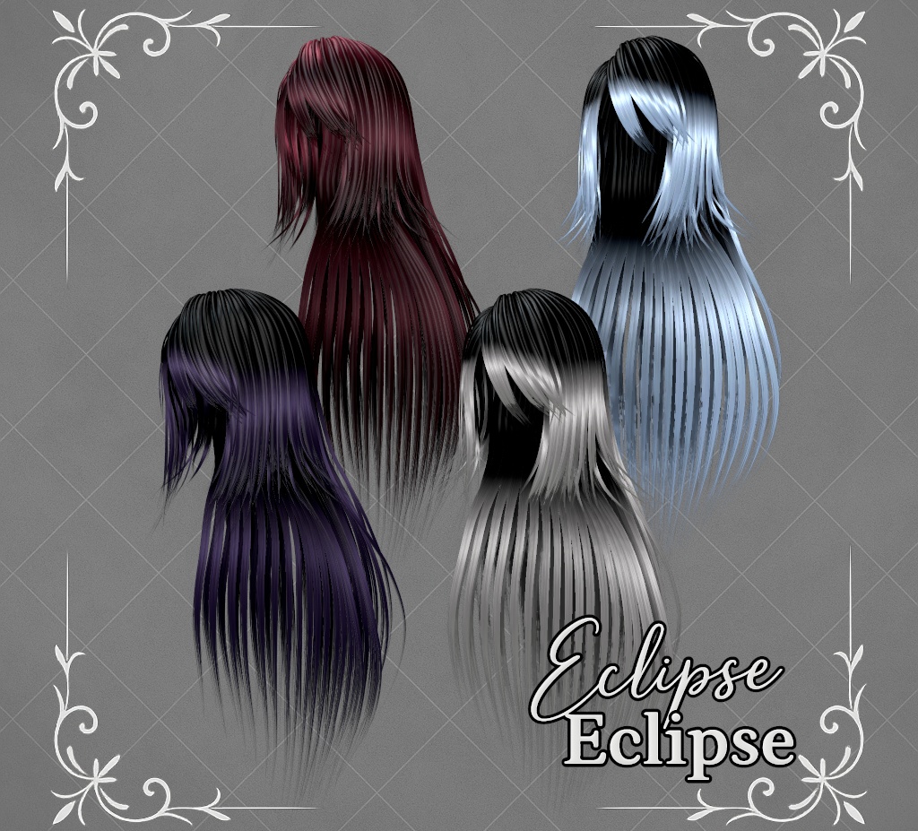 【販売記念300円OFF VRC ヘアモデル】9アバター対応 -Eclipse-