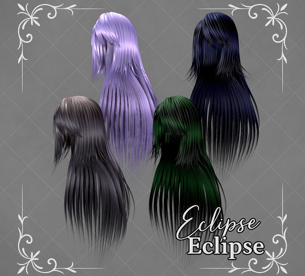 【販売記念300円OFF VRC ヘアモデル】9アバター対応 -Eclipse-