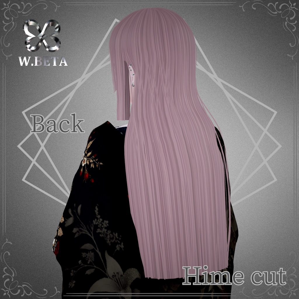 【VRC想定】3Dヘアモデル Hime cut