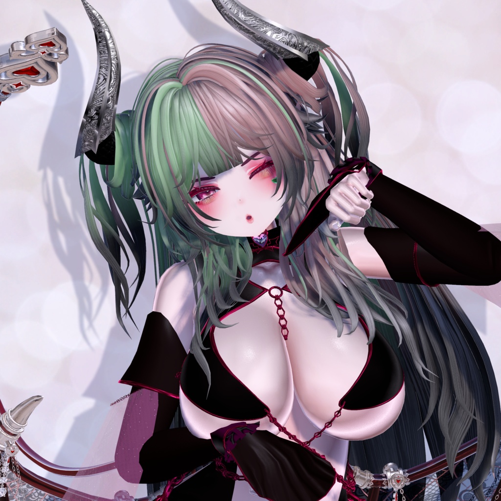 200円引き 髪型+角 シェイプキー63種類 10アバター対応 Lilith Empress