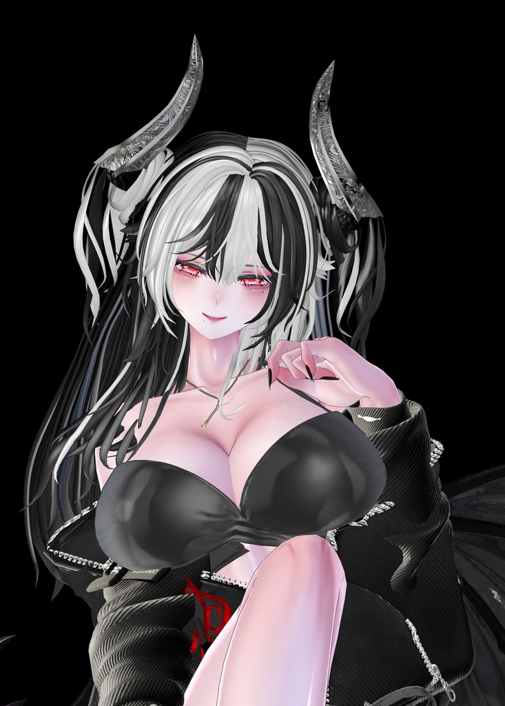 髪型+角 シェイプキー63種類 10アバター対応 Lilith Empress