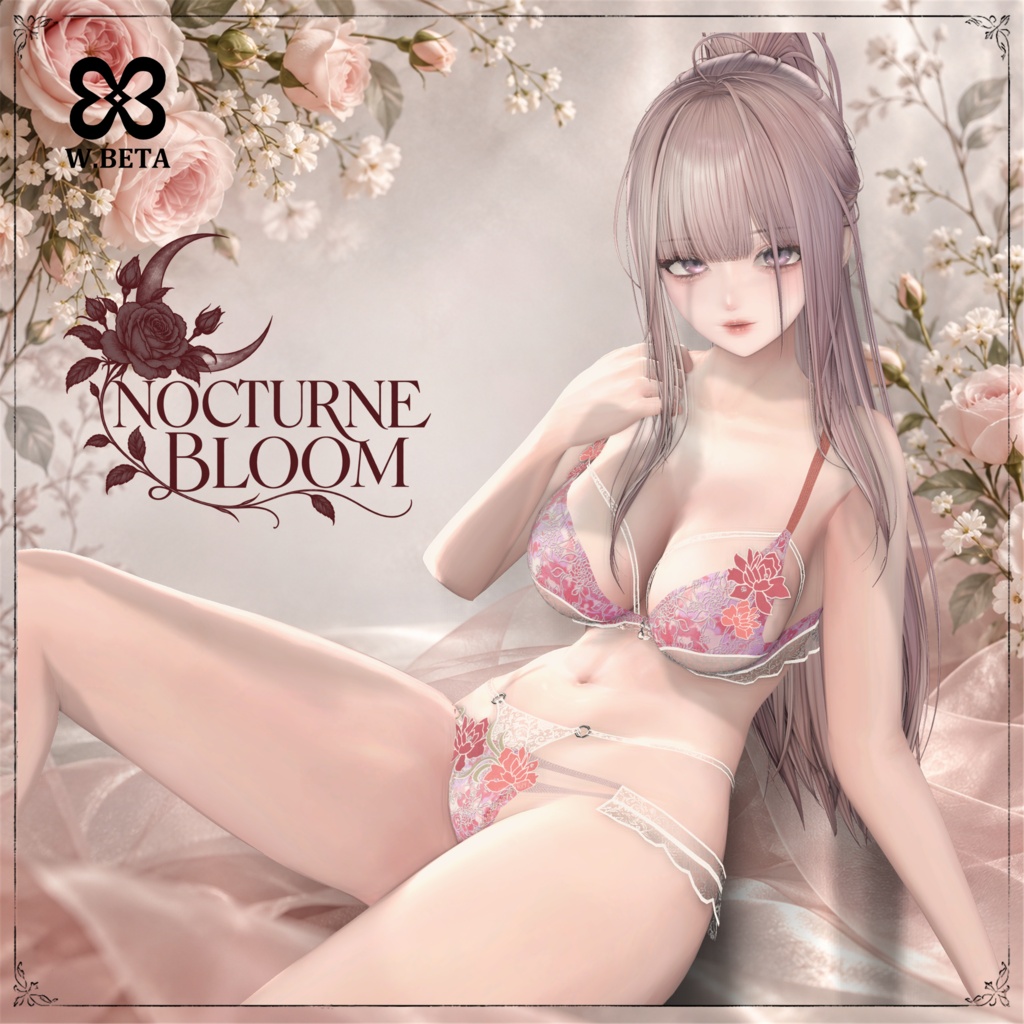 【8アバター対応/9色】NOCTURNE BLOOM | VRChat 3Dランジェリー衣装