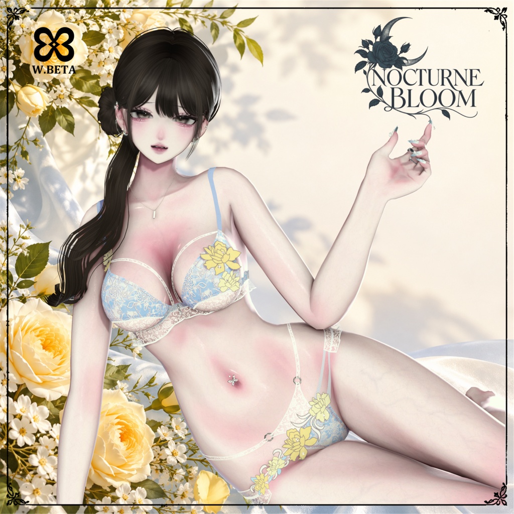 【8アバター対応/9色】NOCTURNE BLOOM | VRChat 3Dランジェリー衣装