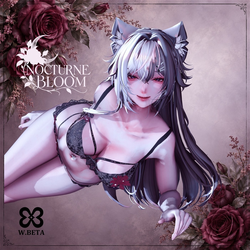【8アバター対応/9色】NOCTURNE BLOOM | VRChat 3Dランジェリー衣装