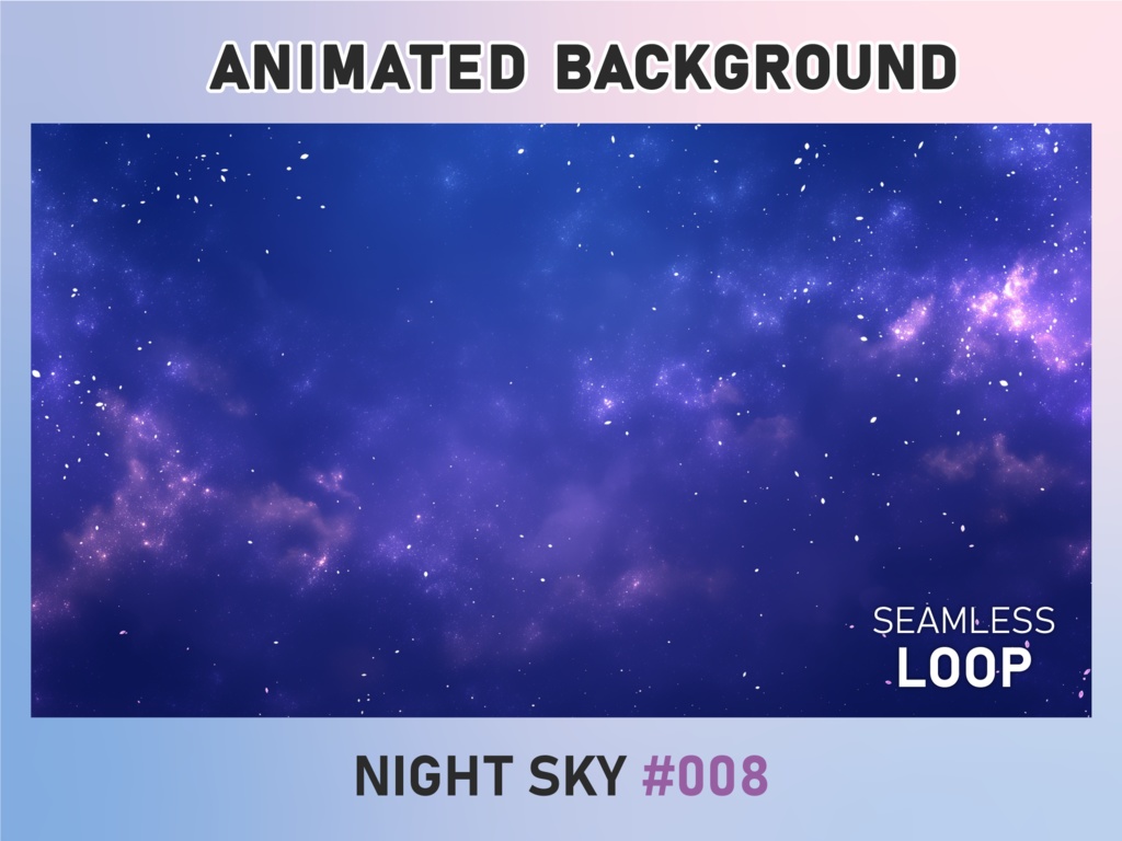 【VTuber配信背景】キラキラ輝く夜空 - 008 | アニメーション背景 | 流れ星 | 雑談・歌枠・ASMR向け【MP4・ループ背景】