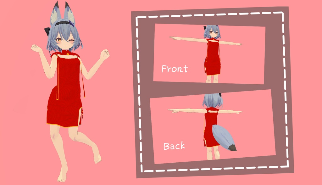 <オリジナル3Dコスチューム> 幽狐の旗袍(チーパオ)