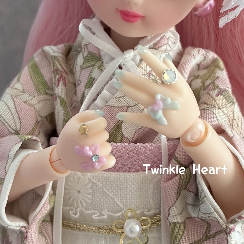 ピュアニーモ2用ネイルハンドホワイト　ゆめかわB