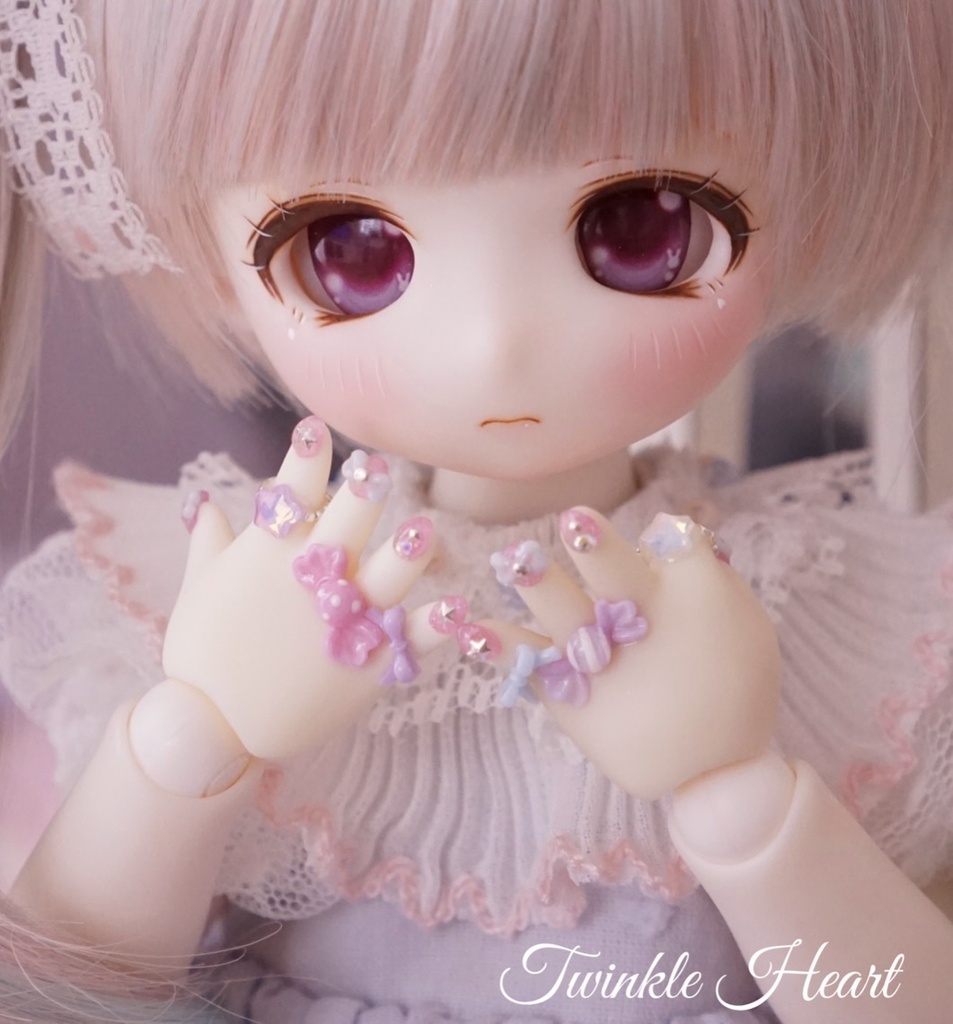 TinyFoxネイルハンド　Candy star ホワイト肌