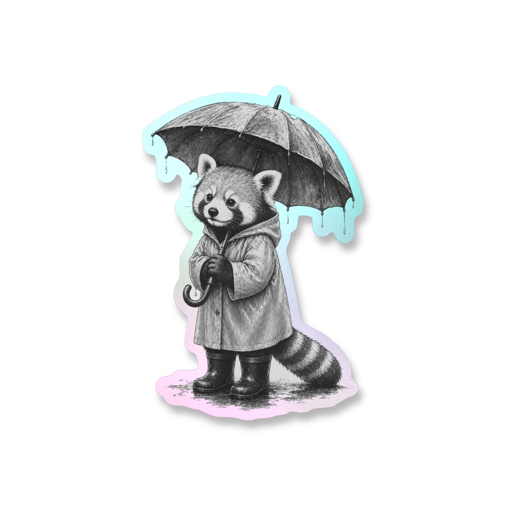 雨の日のレッサーパンダ