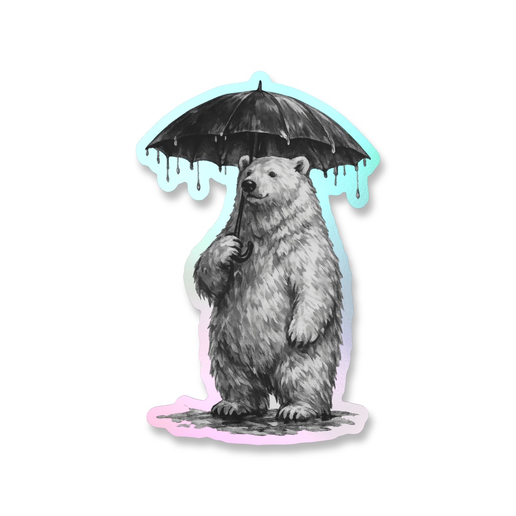 雨の日のクマ