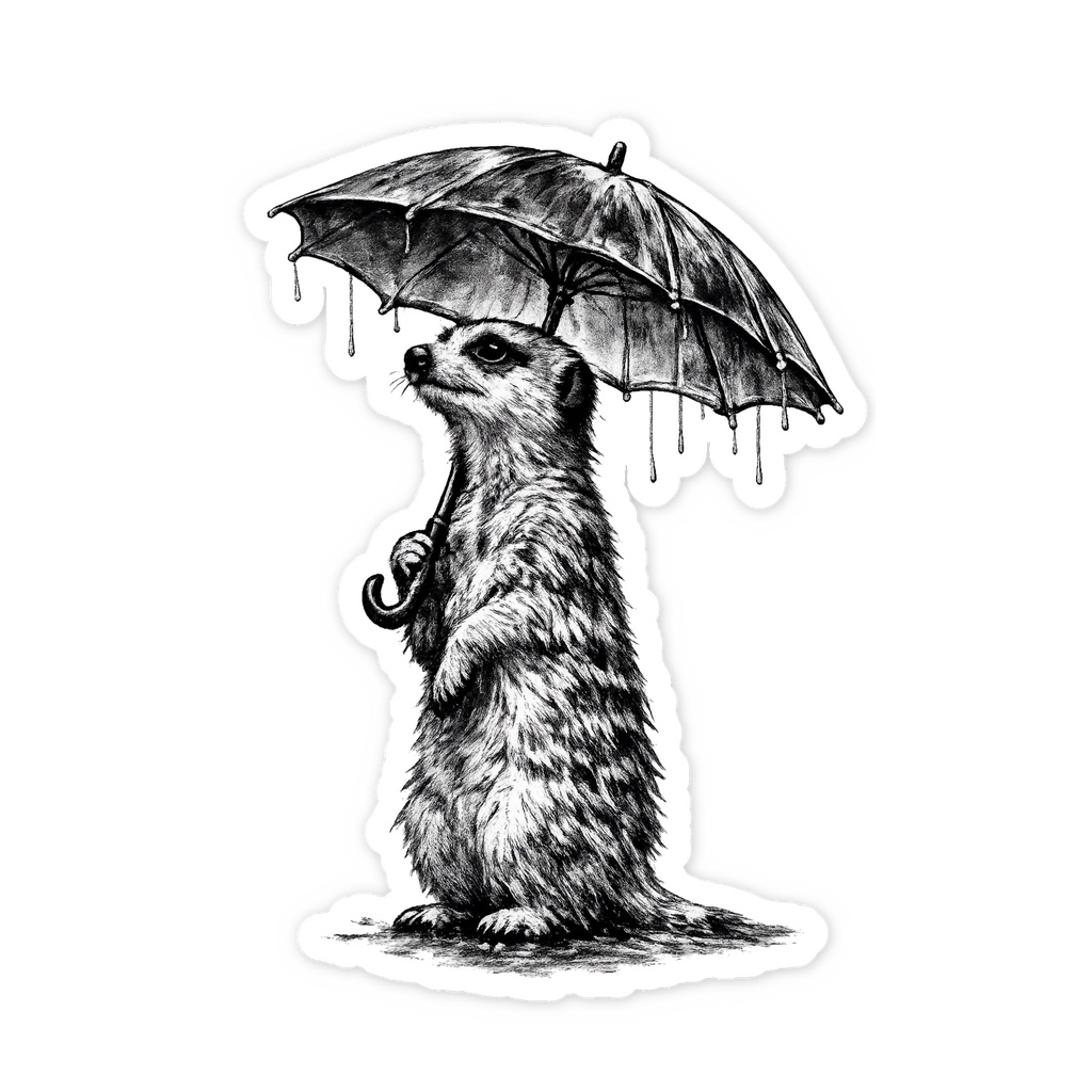 雨の日のミーアキャット