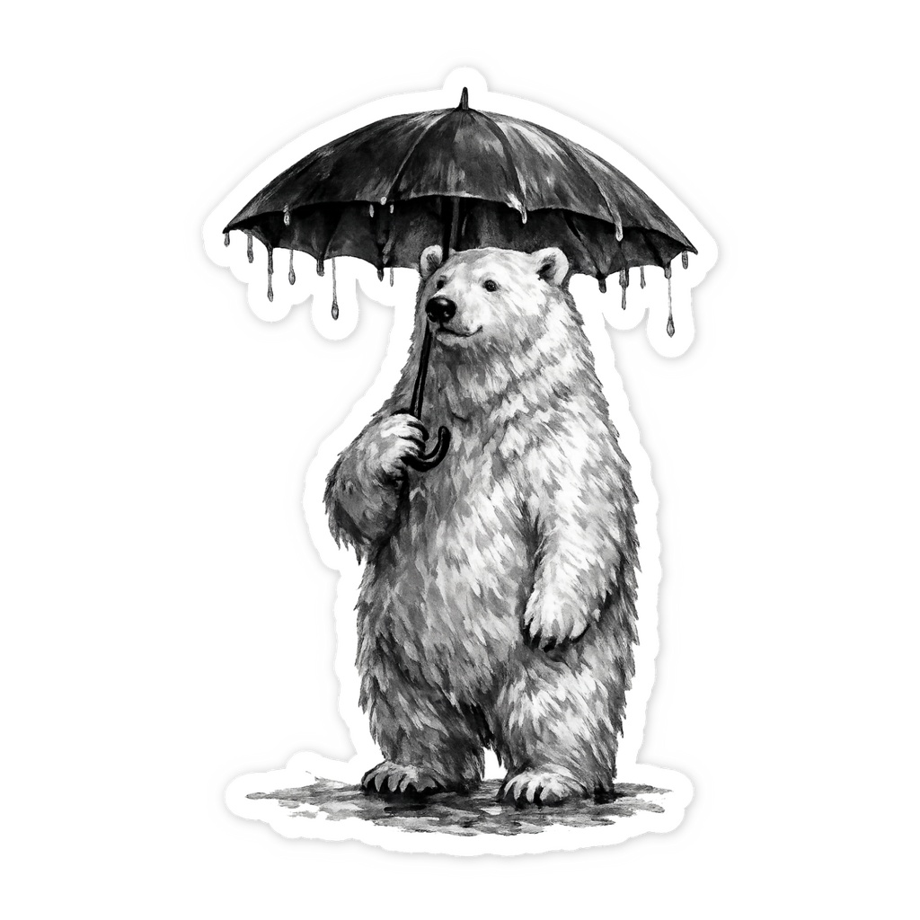 雨の日のクマ