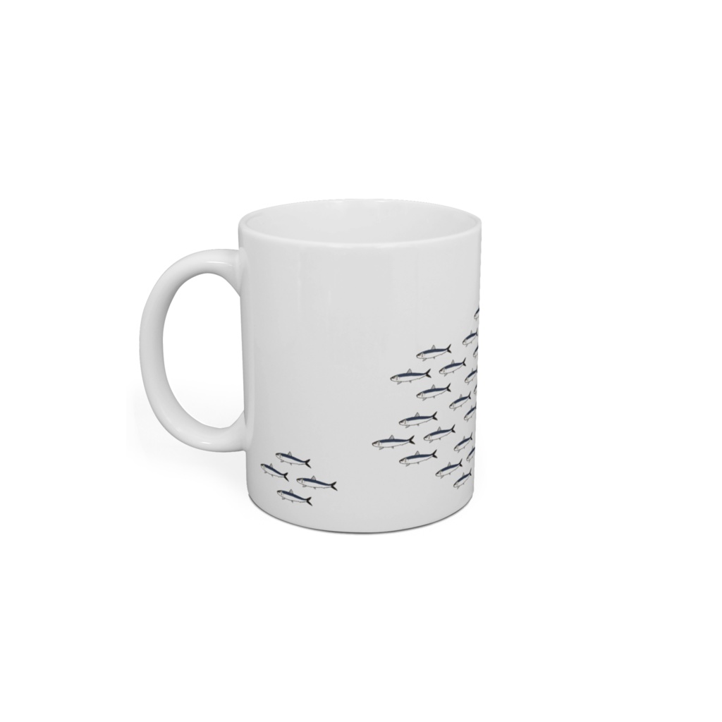 槙島先生のイワシ魚群柄マグカップ