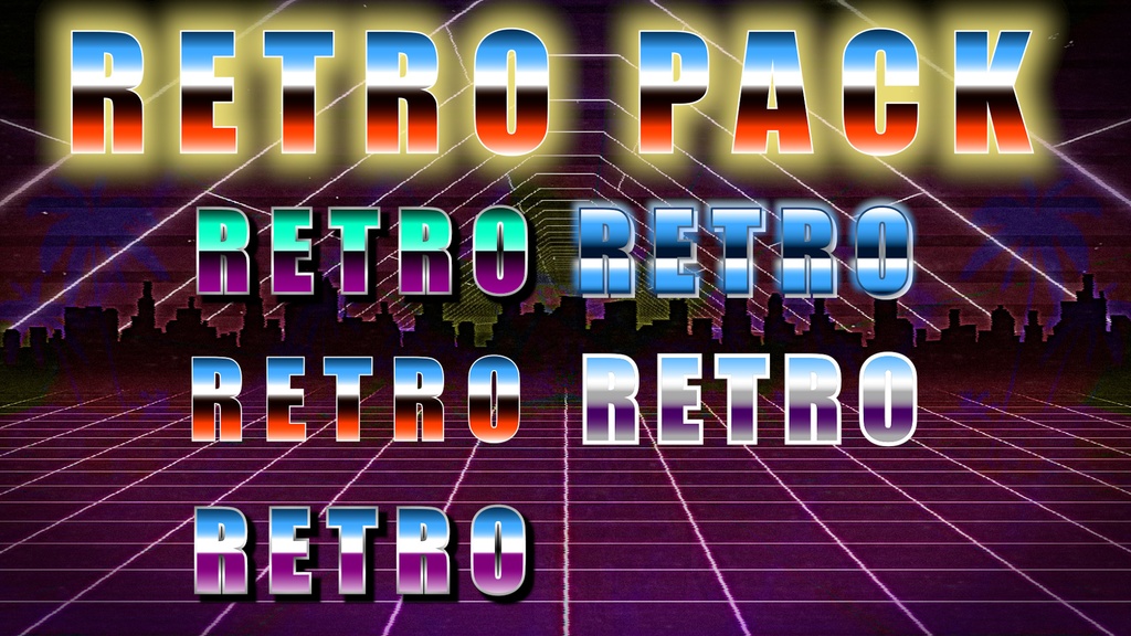 レトロスタイル テキストデザインパック
