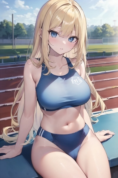 金髪　巨乳　外人 金髪碧眼外国人巨乳美女 陸上娘 座りver 331枚 - miyanomori-2nd - BOOTH