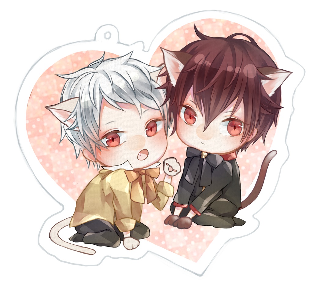 双子猫アクリルキーホルダー