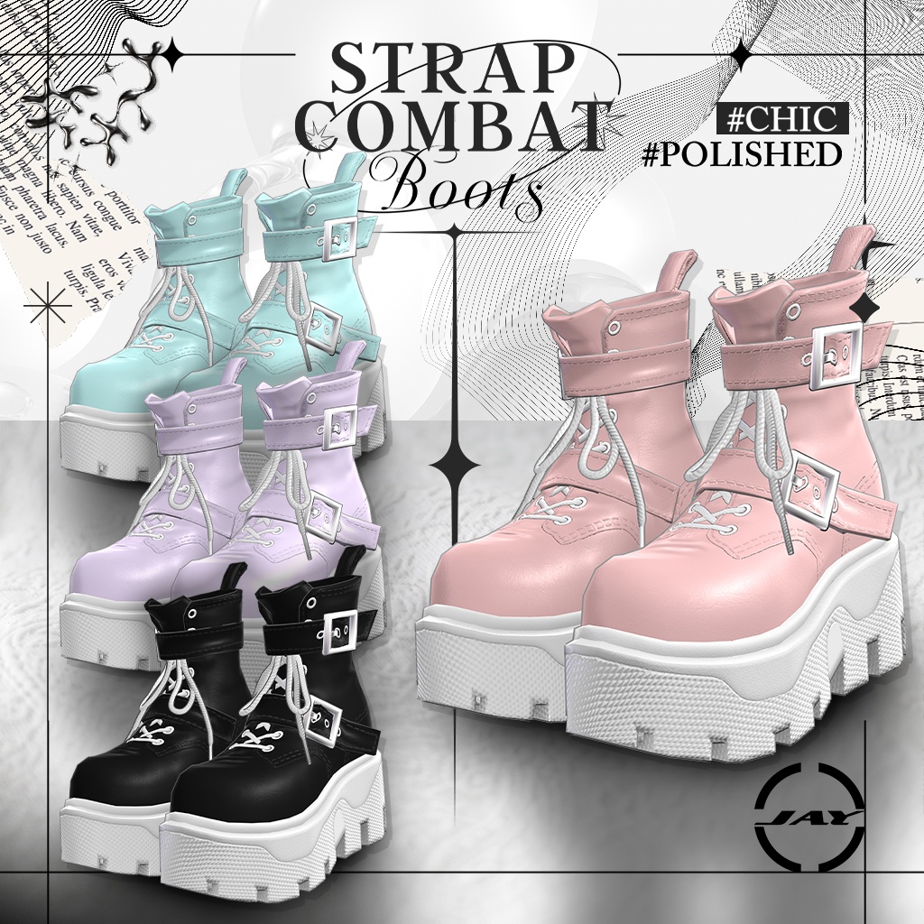 Strap Combat Boots 「MANUKA」「KARIN」「LiME」「MOE」「KIKYO」「MAYA」「SELESTIA」