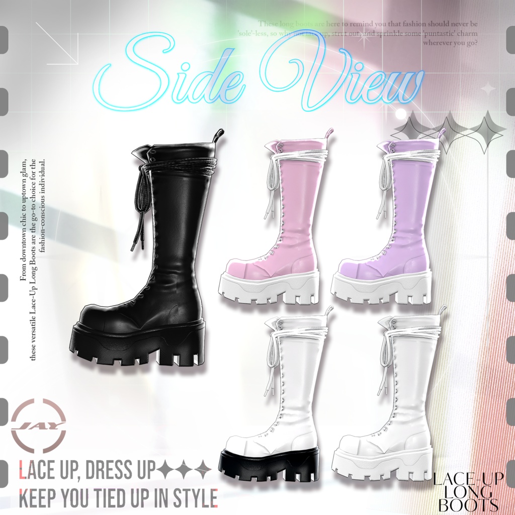 Lace-up Long Boots 「MANUKA」「KARIN」「LiME」「MOE」「KIKYO」「MAYA」「SELESTIA」