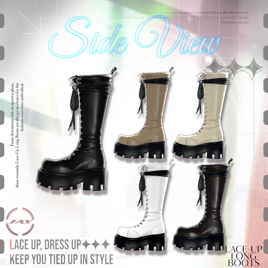 Lace-up Long Boots 「MANUKA」「KARIN」「LiME」「MOE」「KIKYO」「MAYA」「SELESTIA」