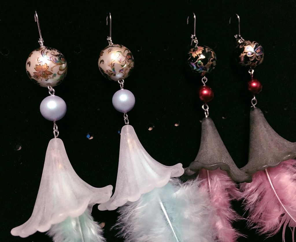 巴形・静形薙刀 ピアス(イヤリング)