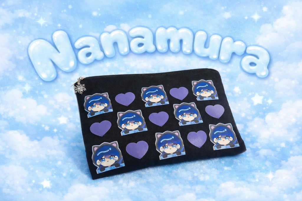 ねこむらさんがいっぱいポーチ