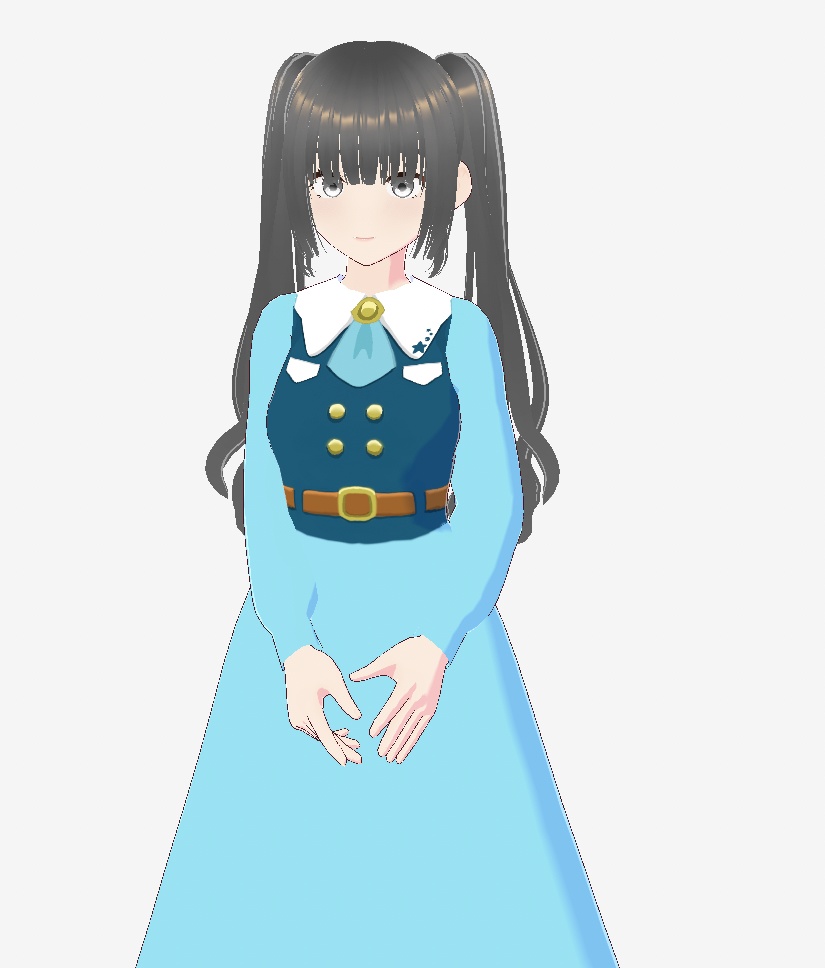 【無料/Vroid】清楚な青色ワンピース
