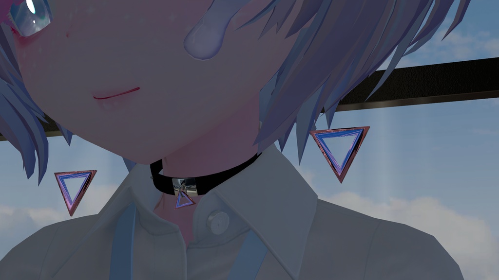 【パーティクルもあるよ】さんかくちょーかーせっと【チョーカー.イヤリング.VRC.】