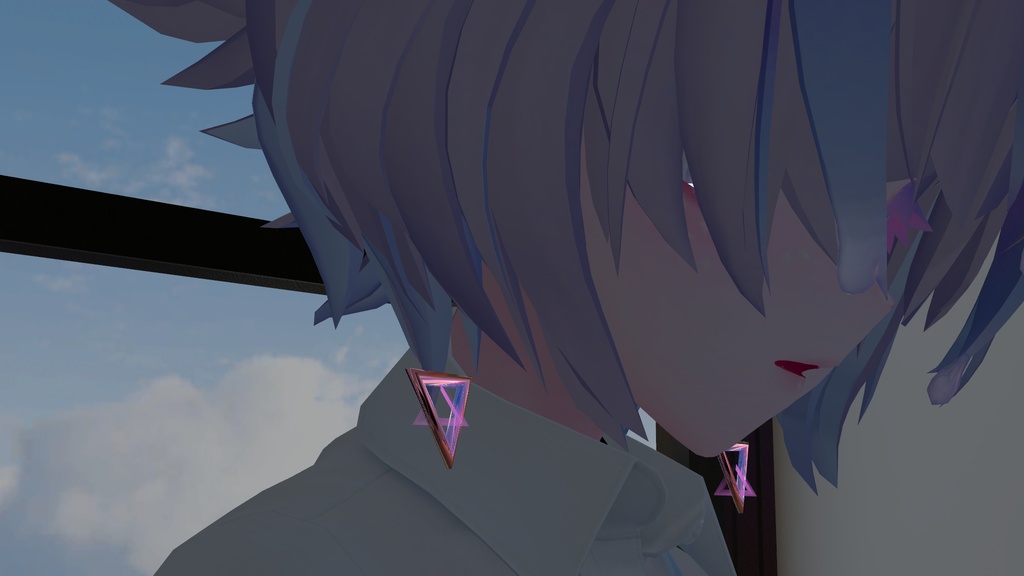 【パーティクルもあるよ】さんかくちょーかーせっと【チョーカー.イヤリング.VRC.】